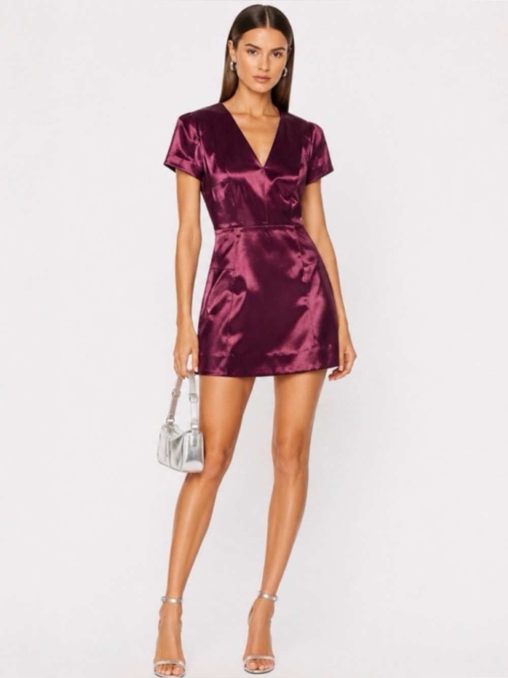 MILLY Atalie Glazed Mini-Dress Size 6 Purple NWT